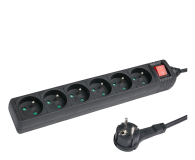 HAMA Listwa zasilająca Standard 6gn, 1.5m, czarna - 1416393 - zdjęcie 1